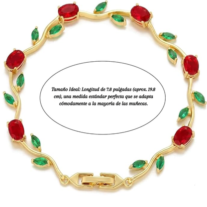 Brazalete elegante floral de tulipan con circonitas cubicas